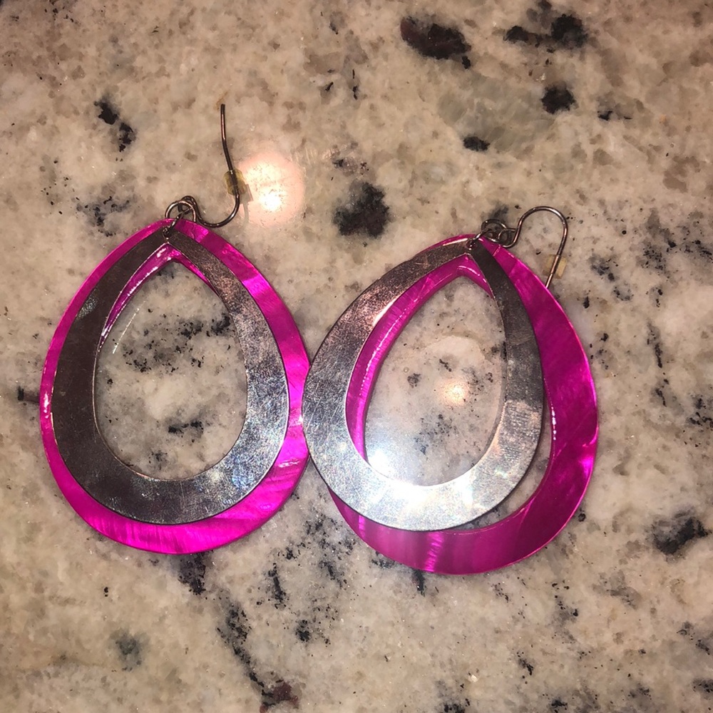 Neon pink earrings